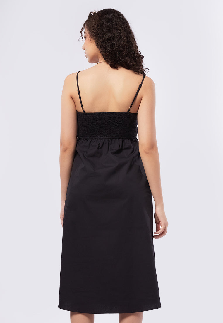 Sleeveless Smocked Midi Dress