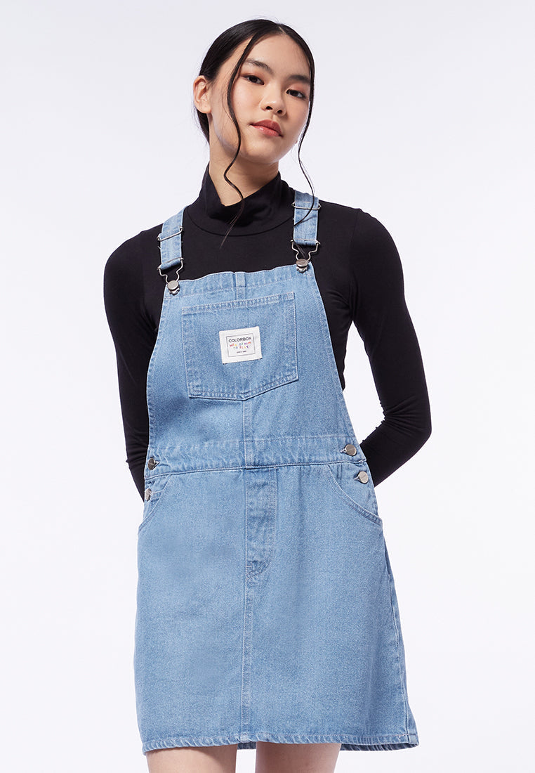 Denim Pinafore Mini Dress