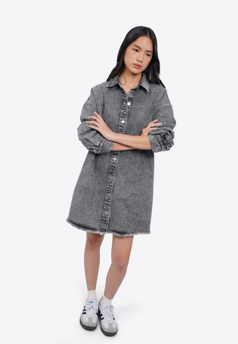 Long Sleeve Denim Shirt Dress