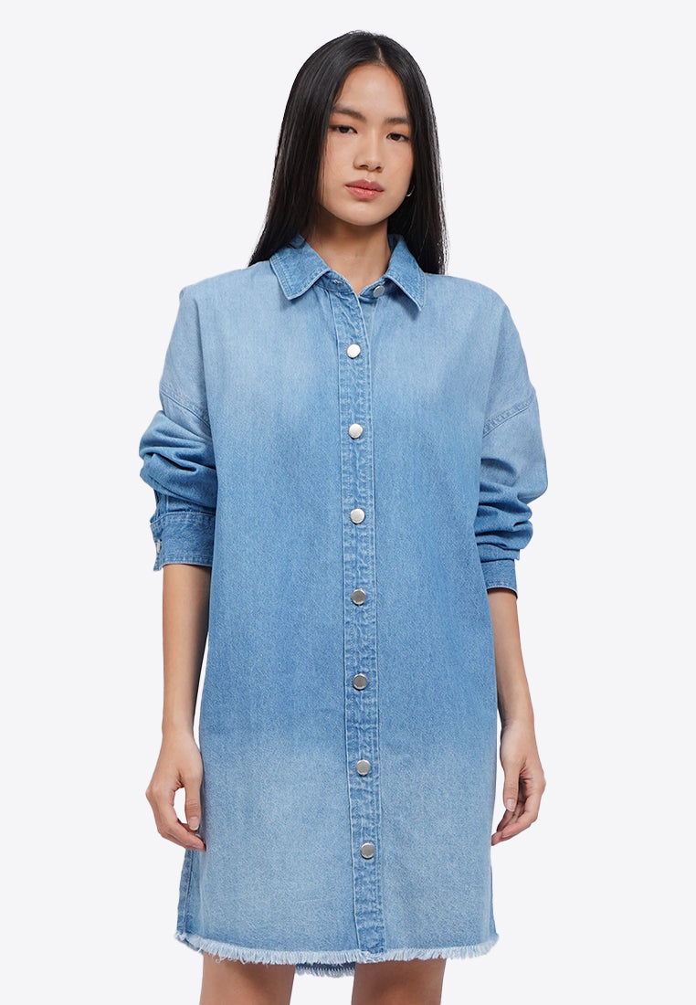 Long Sleeve Denim Shirt Dress