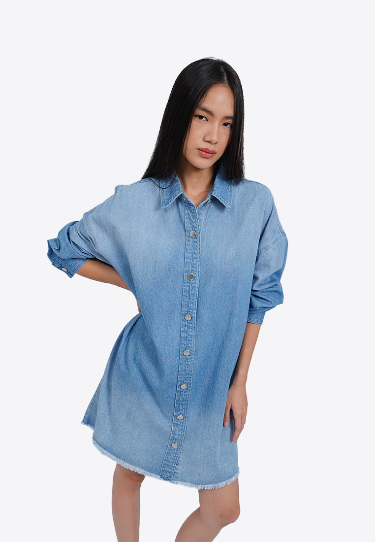 Long Sleeve Denim Shirt Dress