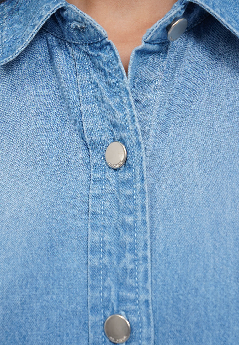 Long Sleeve Denim Shirt Dress