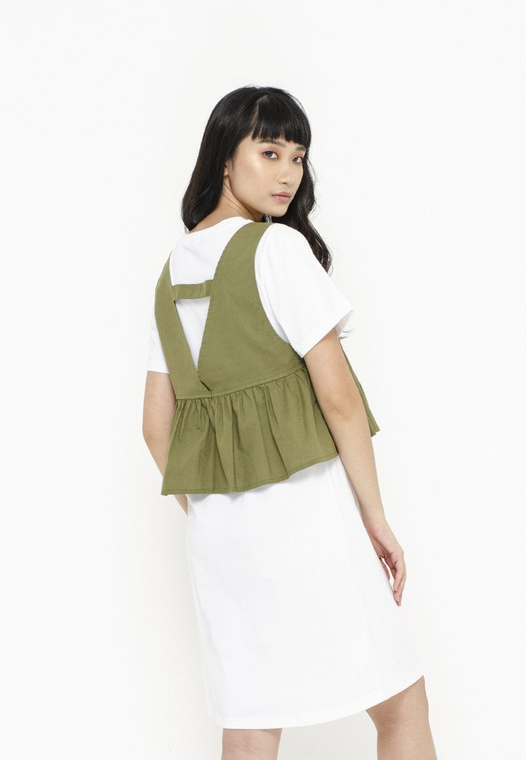 Tee Dress with Peplum Vest