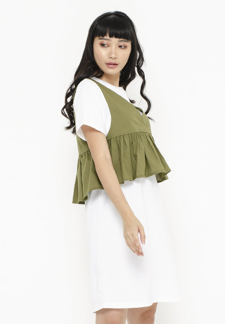Tee Dress with Peplum Vest