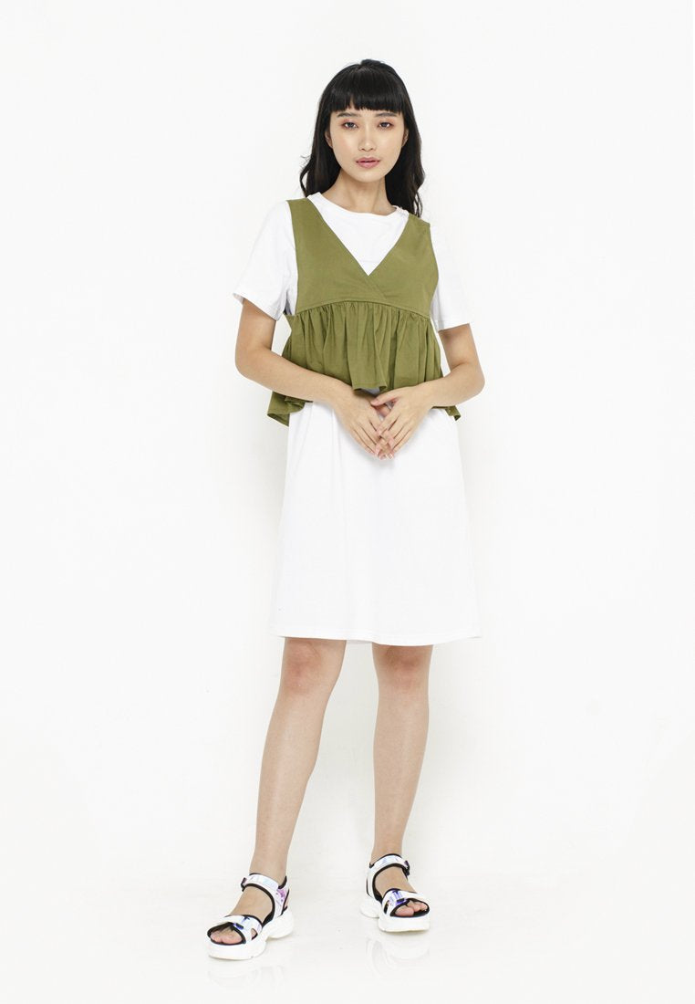 Tee Dress with Peplum Vest