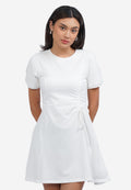 Side Ruched Mini Dress Off White