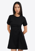 Side Ruched Short Sleeve Mini Dress