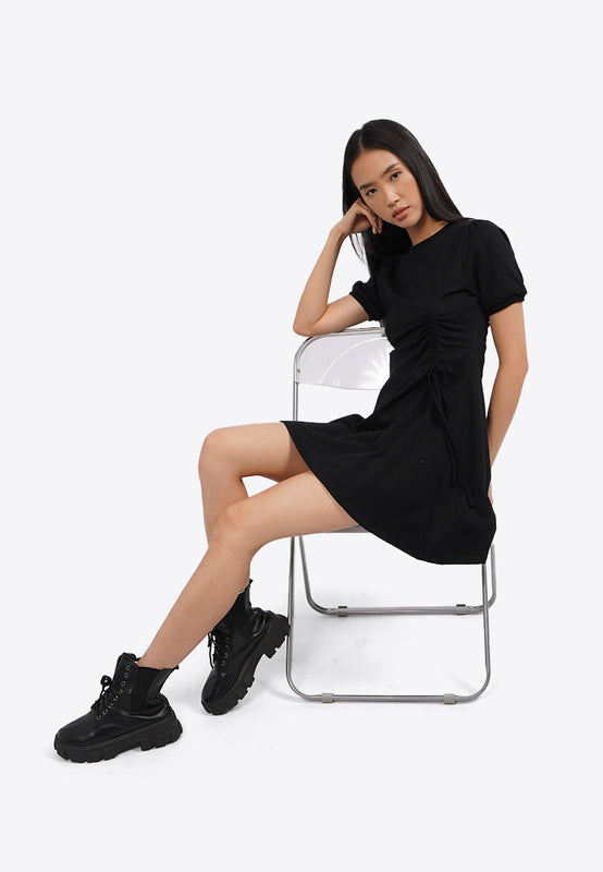 Side Ruched Short Sleeve Mini Dress