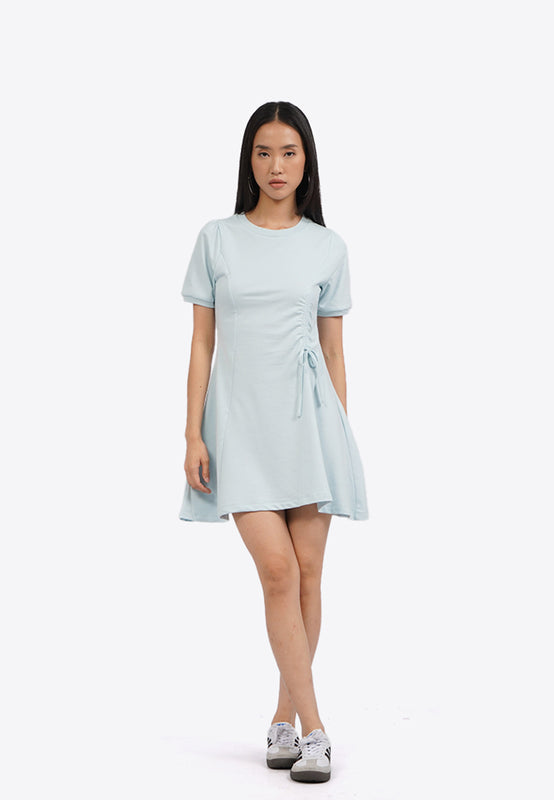 Side Ruched Short Sleeve Mini Dress