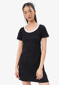 Side Ruched Mini Dress Black