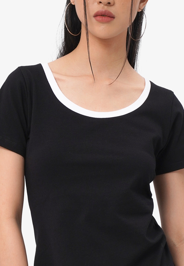 Side Ruched Mini Dress Black