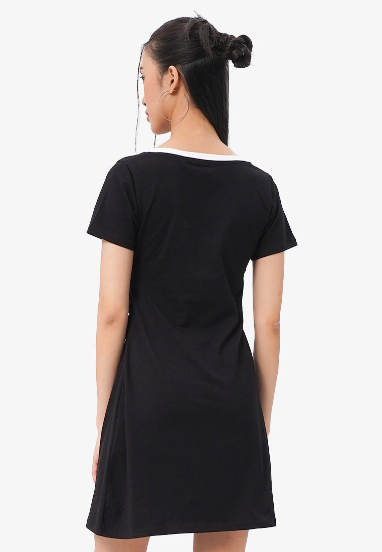 Side Ruched Mini Dress Black