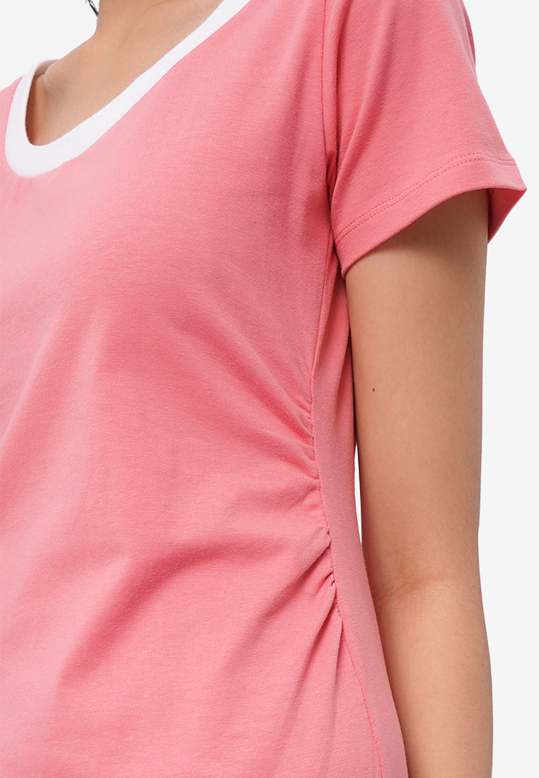 Side Ruched Mini Dress Fuchsia