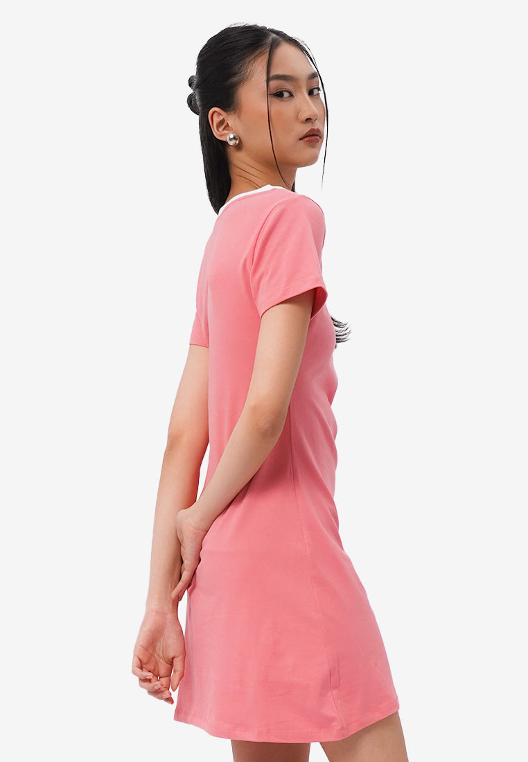 Side Ruched Mini Dress Fuchsia
