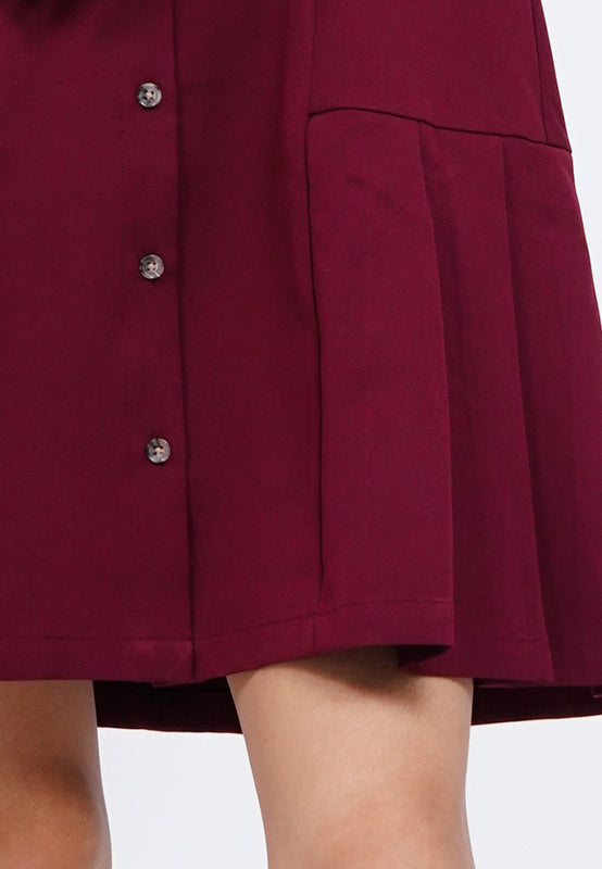 Button Up Collared Mini Dress