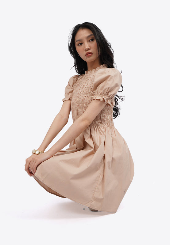 Short Sleeve Smocked Mini Dress