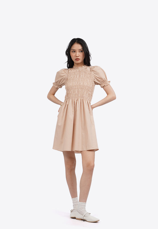 Short Sleeve Smocked Mini Dress