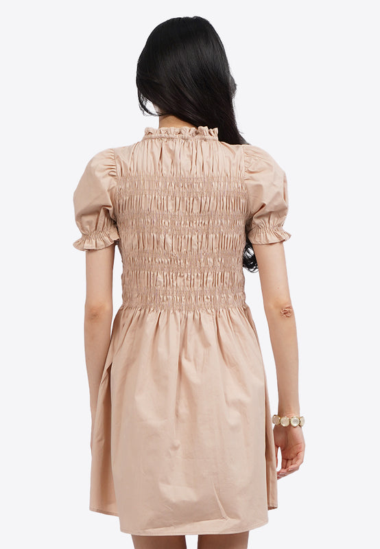 Short Sleeve Smocked Mini Dress