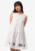 Embroideres Sleeveless Mini Dress