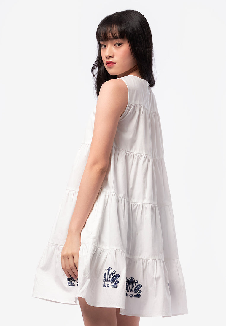 Embroideres Sleeveless Mini Dress