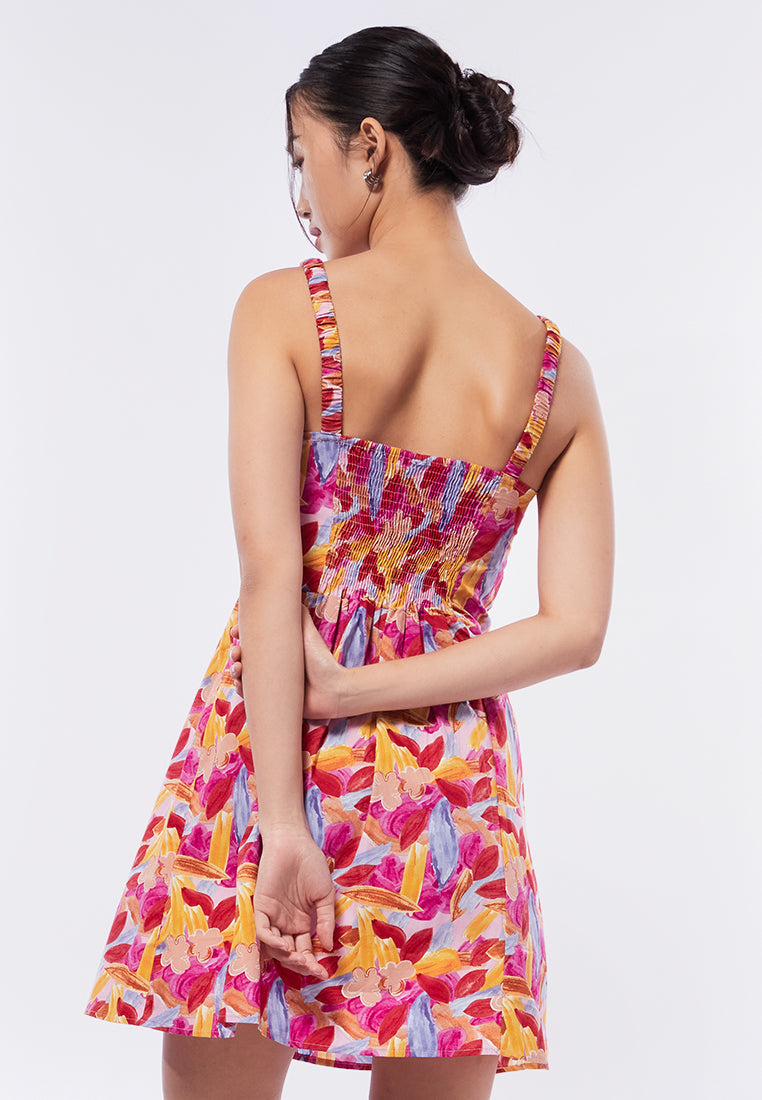 Printed Flare Mini Dress