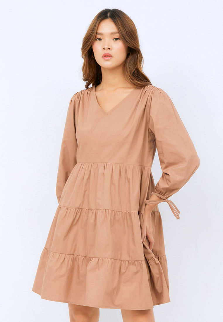 Short Dress with Tiered Details