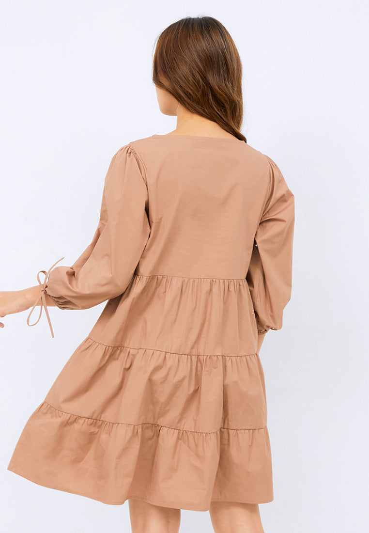 Short Dress with Tiered Details