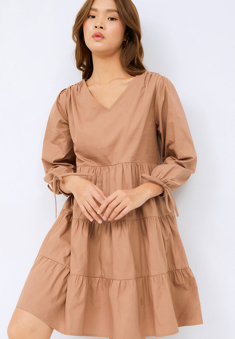 Short Dress with Tiered Details