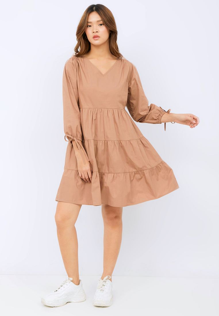 Short Dress with Tiered Details