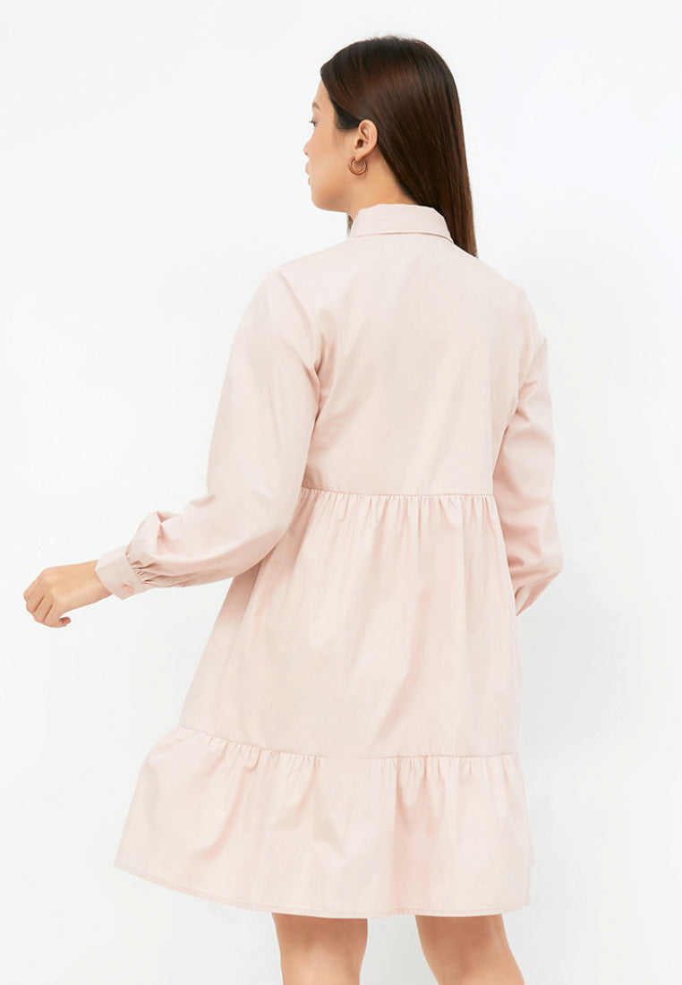 Long Sleeve Midi Dress with Tier Details