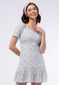 Printed Short Sleeve Mini Dress