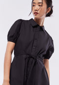 Balloon Sleeves Mini Shirt Dress