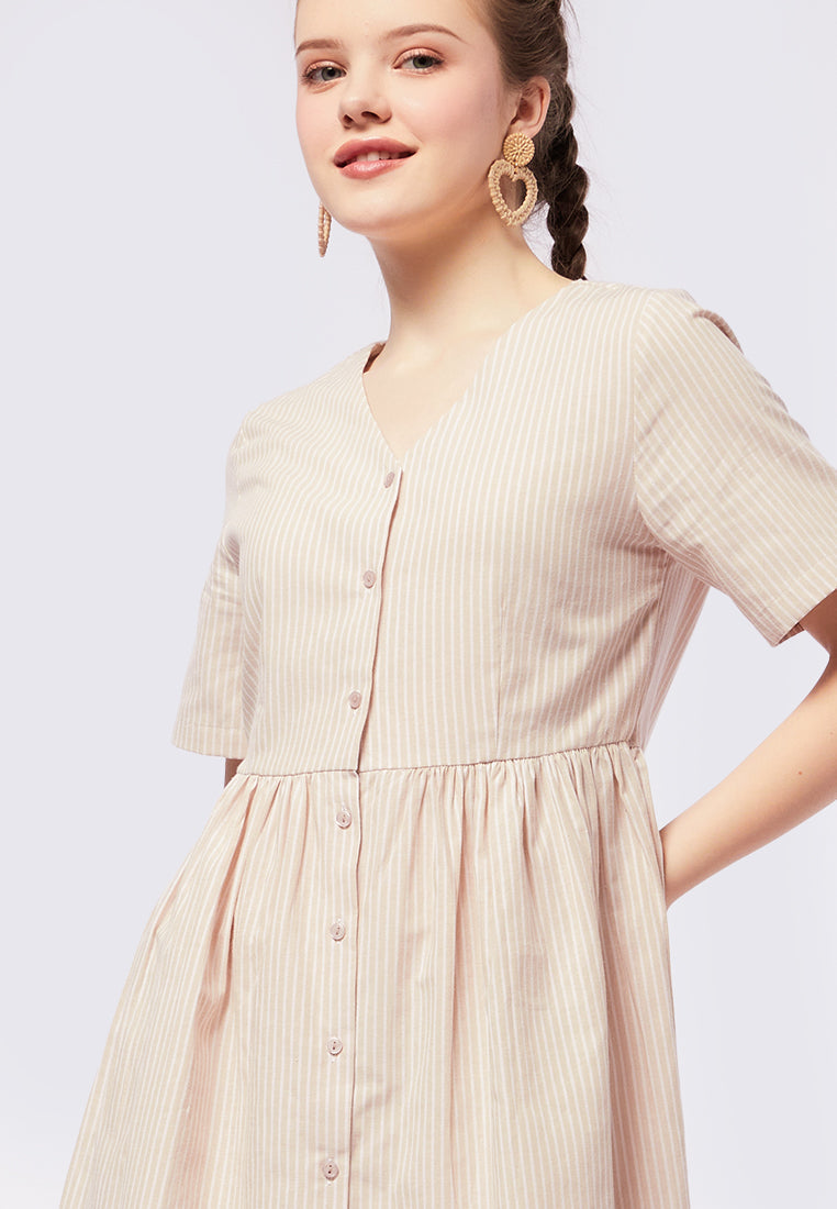 Printed V-Neck Mini Dress