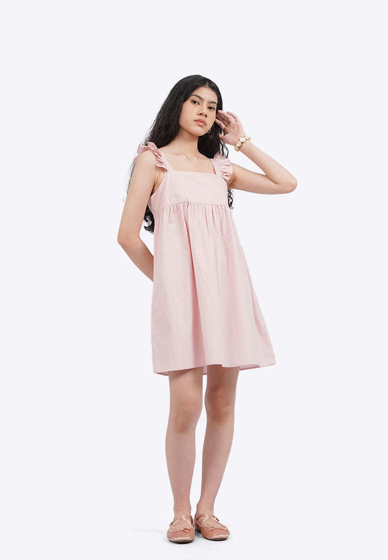 Sleeveless Mini Dress with Frills Strap