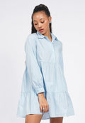 Long Sleeve Tiered Shirt Dress