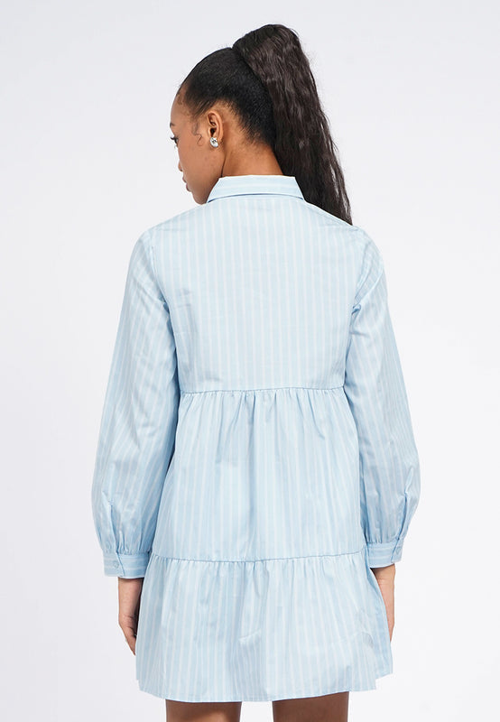 Long Sleeve Tiered Shirt Dress