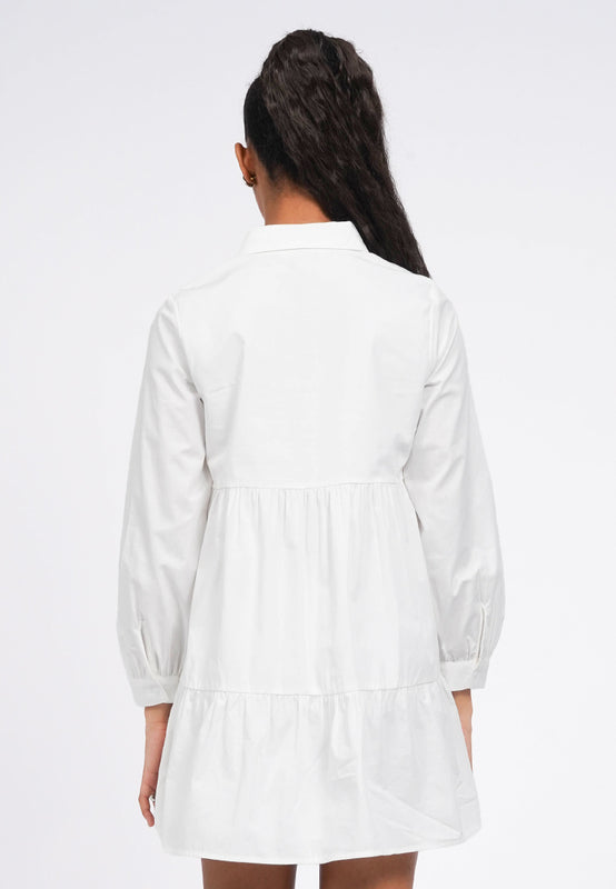 Long Sleeve Tiered Shirt Dress