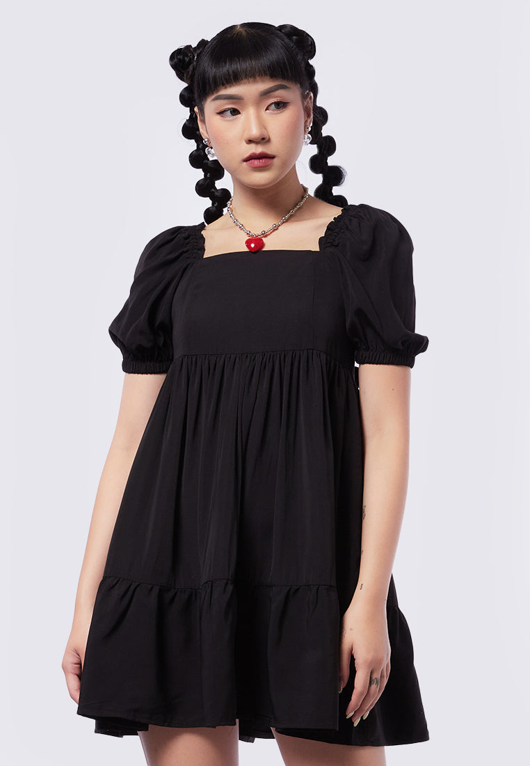 Puff Sleeve Tiered Mini Dress