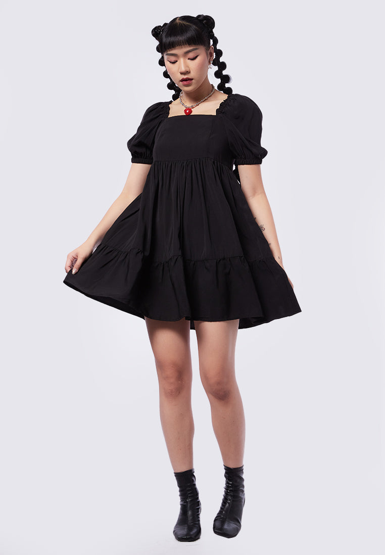 Puff Sleeve Tiered Mini Dress