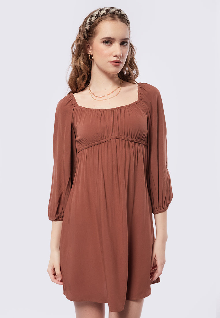 Puff Sleeves Mini Dress