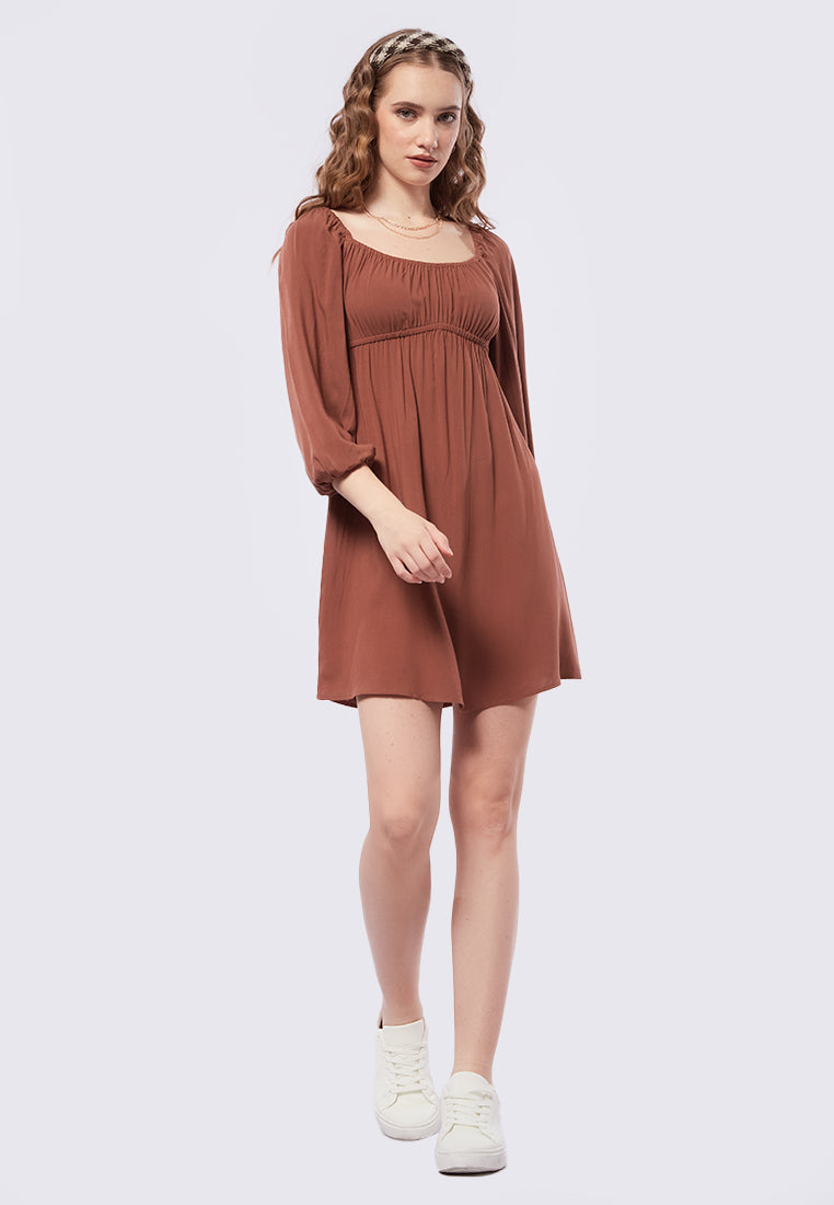 Puff Sleeves Mini Dress