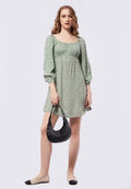 Puff Sleeves Mini Dress