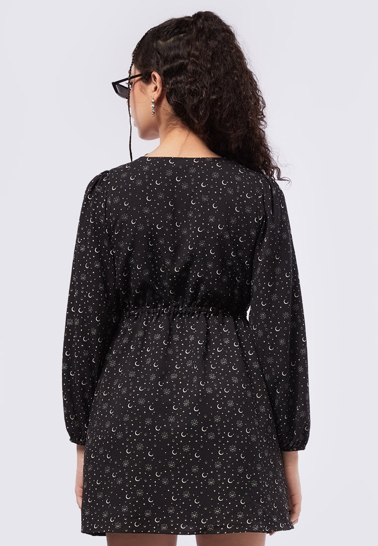Balloon Sleeve Mini Dress