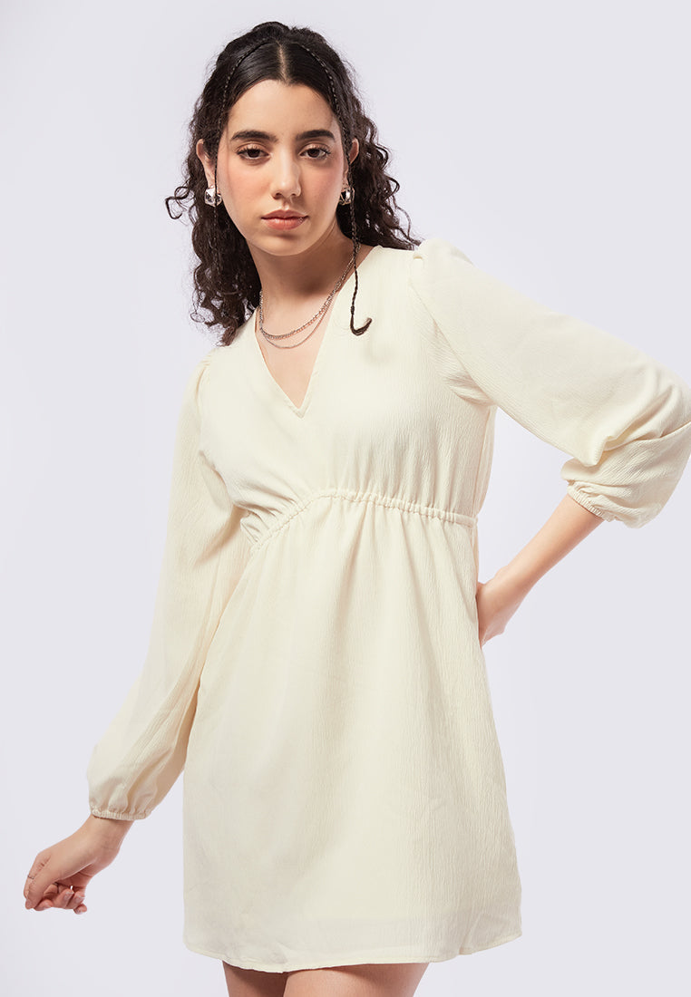 Balloon Sleeve Mini Dress