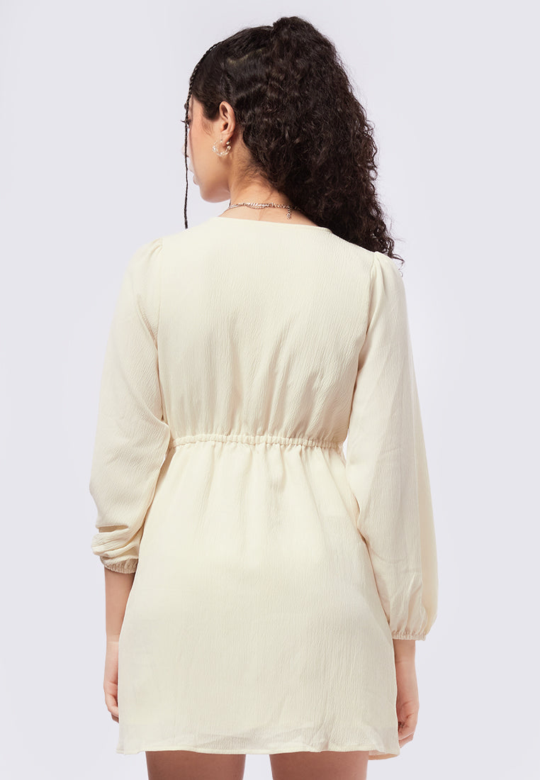 Balloon Sleeve Mini Dress