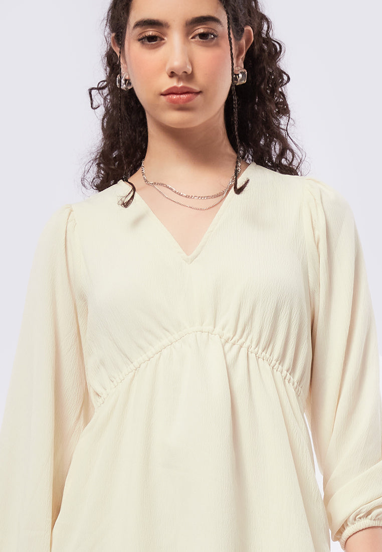 Balloon Sleeve Mini Dress