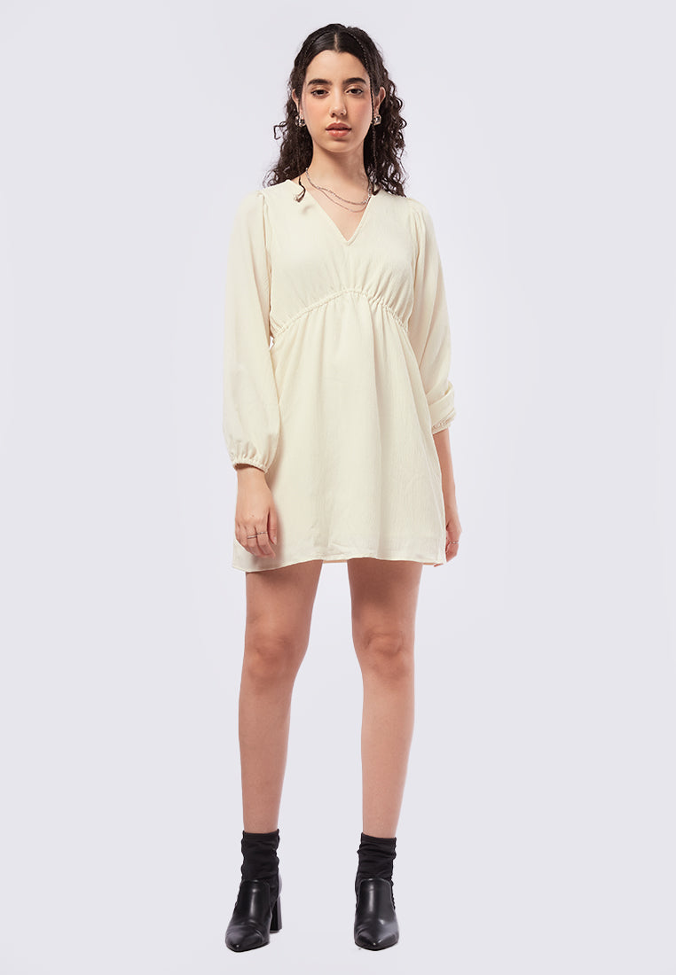 Balloon Sleeve Mini Dress