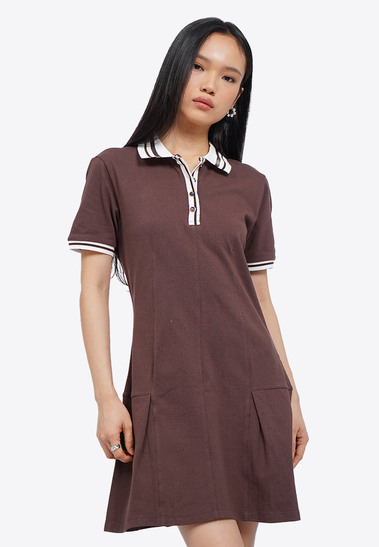Contrast Rib Mini Dress