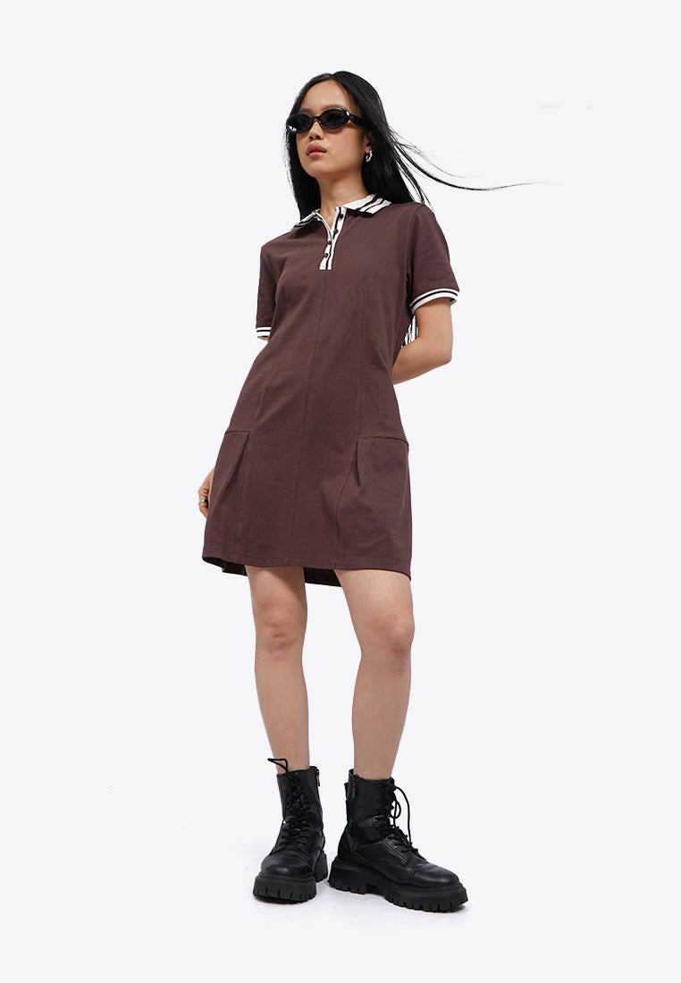 Contrast Rib Mini Dress