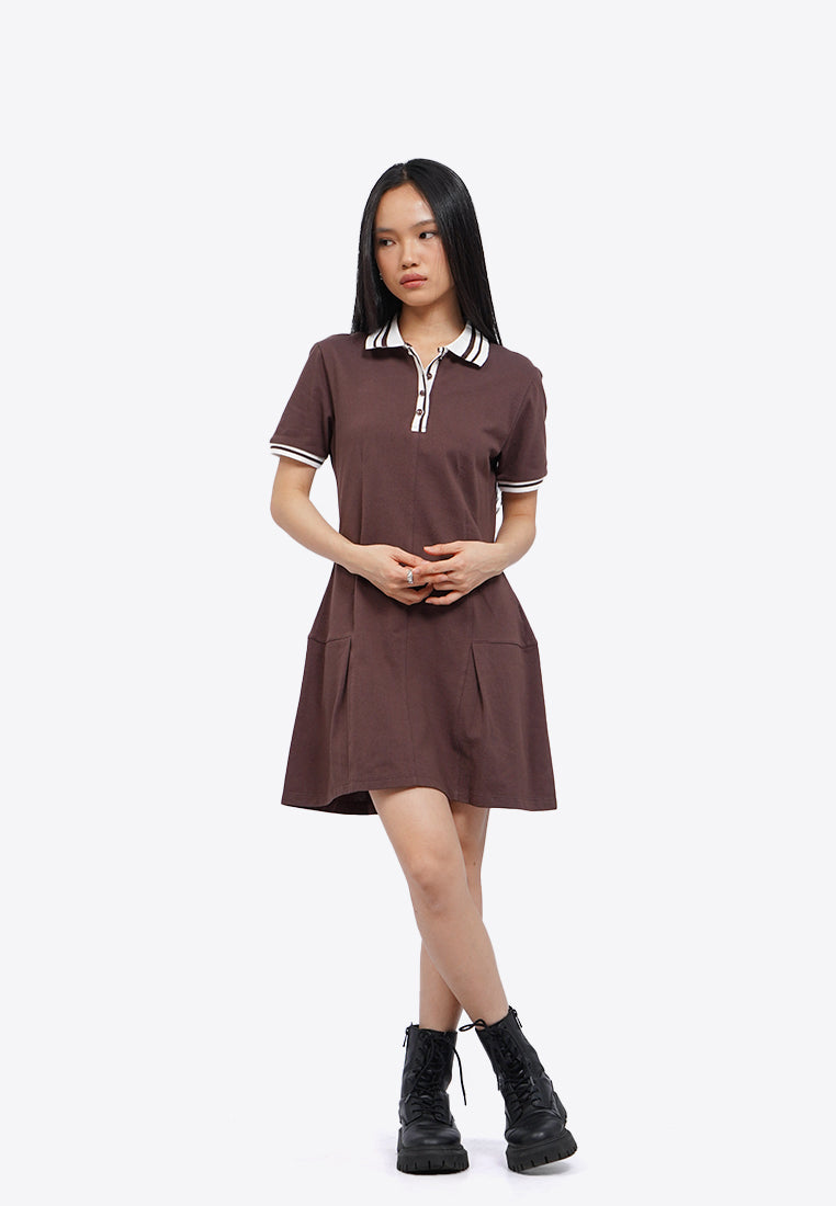 Contrast Rib Mini Dress